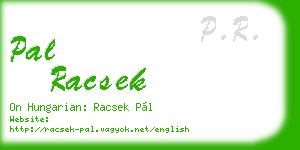 pal racsek business card